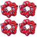 4 Pack Silky Smoothly Soccer Hair Scrunchies Sparkly Football Hair Ties Hair Eleastic Bands Scrunchy Hair Ties Ropes Ponytail Holders Wrist Bands for Girls Soccer Teams School Dance Games Tournaments and Party favor (Re...