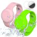 Waterproof AirTag Bracelet for Kids, Wristband for Apple Air Tag Hidden Silicon Holder for Toddler Child Elder GPS Tracking Tagging Watch Band (Pink, Green) 1