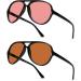 FL-41 Rose & FL-60 Brown Amber Tinted Blue Light Aviator Glasses | Relief for Migraines Light Sensitivity & Screen Glare - Buy Online on GoSupps.com