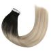 Shop Moresoo Ombre Tape-in Hair Extensions | Real Balayage Black to Blonde | 35cm 20 Pieces 50g - Buy Online on GoSupps.com
