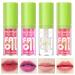 LOPHE 4Pcs Plumping Lip Oil Makeup Lip Gloss Set Crystal Jelly Lip Care Oil Long Moisturizing Lip Gloss Tinted Lip Oil Non-Sticky FInish High-Shine 12 Hours Hydrating Light Liquid Lipsticks 4PCS-A