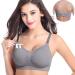 Comfortable Women's Seamless Sport Bra | Push-Up & Cross-Back Design | Ideal for Yoga & Sleep | Soft Padded Bralette in Gray - Buy Online on GoSupps.com