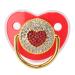 Baby Pacifier 6-18 Months | Heart Shape Rhinestones | BPA Free Silicone | Luxurious Gift (Red) - Buy Online on GoSupps.com