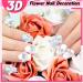 50 Pcs 3D Acrylic Fourth of July Star Nail Charms with Pearl Beads - White Flower Style - Buy Online on GoSupps.com