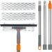 2 in 1 Squeegee for Window Cleaning Tool Long Handle Window Cleaner Tool with Stainless Steel Extension Pole BITOPE 12 Wide Squeegee Cleaning Kit for Car Shower Glass Doors Outdoor High Window - Buy Online on GoSupps.com