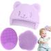 3 pieces of baby brush baby hair brush silicone baby ridge with oval shampooning brush and flower shampooning brush for newborns baby