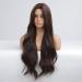 HAIRCUBE Long Dark Brown Curly Synthetic Wig for Women - Middle Parting Cocoa Brown - Buy Online on GoSupps.com