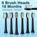 Electric Toothbrush for Adults with 6 Brush Heads | IPX8 Waterproof, 3 Intensity 5 Modes, 2-Minute Smart Timer | Sonic Toothbrush for 90 Days | Includes Travel Case - Buy Online on GoSupps.com