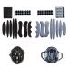 Lawen Creative 2 sets of universal bicycle helmet cushions bicycle helmet inner pads motorcycle helmet foam pads with Velcro coin upholstery black and gray