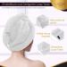 LUXTOGO Fast Dry Hair Towel 100% Cotton Super Absorbent Hair Turban with Button & Elastic | High-Quality White Towel | Perfect for Quick Drying 1 Piece - Buy Online on GoSupps.com