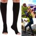 Famkit Compression Socks 23-32 mmHg - Open Toe Varicose Veins Relief - Black Medium - Nylon & Spandex | International Shipping - Buy Online on GoSupps.com