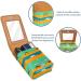 Buy Stylish Leather Lipstick Case Organizer with Mirror - Mini Striped Lip Gloss Holder in Blue Yellow & Green - Buy Online on GoSupps.com