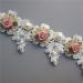 Vintage Gold Pearl Rose Flowers Lace Trim Fabric - 1 Yard Floral Appliques Ribbon for DIY Sewing Supplies and Craft Decoration - Buy Online on GoSupps.com