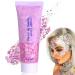 Body Glitter Gel 50ml Face Glitters Body Gel Sequins Shimmer Liquid Eyeshadow Mermaid Sequins Sparkling Chunky Body Lotion Glitter Liquid for Face Body Eye Hair Nail DIY Makeup Decoration-Pink#03 03# Pink