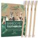 EveEco 4-Pack Bamboo Dog & Pet Toothbrushes - 2 Brush Heads Large & Small with Extra Long 8.5 Use with Toothpaste to Eliminate Cavities Bad Breath Tartar for Puppies Cats Kittens