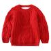 De feuilles Toddler Unisex Baby Cable Knit Pullover Sweater Chunky Knitted Jumper Knitwear with Warm Lining Yellow 7-8 Years Red