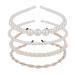 Yolev 4 pieces pearls hair -ready headband hair tires women girl faux pearl headband white rhinestone bride headband wedding hair accessories girl headband birthday party valine day gifts