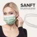 50pc Disposable Face Masks Made in Germany, CE Certified | Triple Layer Filtration 99.78% | Elastic Earloops | Breathable Mouth Cover - Green - Buy Online on GoSupps.com