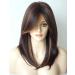 Medium Length Layered Synthetic Wig for White Women - Light Brown with Camel Highlights and Bangs - Buy Online on GoSupps.com