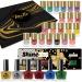 Set of 21 Matte Nail Polishes & 6 Glitter Shine Colours Display Box New