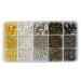 LolliBeads  1900Pcs Kit with 5 Colors 150 Pcs Lobster Claw Clasps 12mm and 1250 Pcs Open Jump Rings 5mm and 500 Pcs Iron Fold Over Cord Ends for Leather 3mm for Jewelry Making Findings MixColor-12mm-Clasps-JumboKits