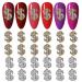 LIFOOST 30Pcs Dollar Sign Nail Charms with Rhinestones Gold and Silver 3D Nail Jewels Money Design Charms