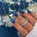 Royal Blue Chrome Square Press on Nails Short Medium KQueenest Mirror Metal Plating False Acrylic Nails Press Ons Metallic Fake Nails Natural Glue on Nails Medium Length Gloss Stick on Nails for Women