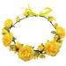 SIZSNM Flower Crown Girls Floral Headpiece - Artificial Yellow Roses Wedding Bridal - Boho Wreath Kids Toddler