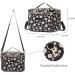 Scorila Travel Makeup Bag for Women - Large Cosmetic Organizer with Adjustable Dividers and Brush Holder - Portable Toiletry Bag for Girls - Black with White Flower Design - Buy Online on GoSupps.com