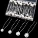 Kiiwah 32 pieces of hair with pearls U-shaped hair jewelry bride 4 sizes pearls hair accessories for wedding prom party girls silver