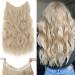 Silk-Co hair extension with rubber band adjustable Secrets hair part synthetic extensions with cord and clips long corrugated extensions for women bleach blonde highlights sandyblond 60cm 60 cm bleach blonde mix sandy blonde