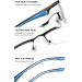 Magimodac Blue Light Filter Half Frame Reading Glasses - Rectangular 2.5 Diopter Visual Aid with PU Leather Case for Men & Women - Buy Online on GoSupps.com