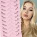Glowingwin Half Lashes with Clear Band Short Wispy Cat Eye Lashes Natural False Eyelashes 10 Pairs Corner Lashes 3/4 Transparent Fake Lashes Handmade Soft Reusable Strip Lashes Fluffy Mink Lashes Clear Band Half Lashes-08