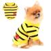 Paidful Striped dog shirt for small medium-sized dogs cat girls boys vest t-shirts with red heart breathable tank tops puppies chihuahua yorkie clothes pet summer go outdoors: back: 25cm/10 " breast: 38cm/15" Dark yellow