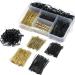 300 Pieces Hair Pins Kit, Including 100 Pcs Bobby Pins, 100 Pcs U Hair Pins, 100 Black Rubber Hair Bands, Hair Pins for Kids Girls and Women, Made of Metal, Not Easy to Fade, Which is Durable to be Repeated Used for Many T…