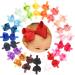 Baby Girls Grosgrain Ribbon Headbands - Pack of 20 Big Bow Hair Bands for Toddlers in Pure Colors - Buy Online on GoSupps.com