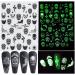 Halloween Nail Art Stickers Glow in The Dark Nail Decals 3D Self-Adhesive Fluorescent Nail Stickers Skull Spider Witch Ghost Pumpkin Bat Snake Nail Design Halloween decorations - Buy Online on GoSupps.com