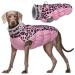 Kuoser warm dog jacket reflective dog coat windproof dog coat for small dogs fashion dog coat large dogs dogs winter coat dog coat with dishes pink xxxl 3xl pink
