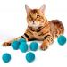 MEOWFIA Wool Ball Toys - 6-Pack Safe for Cats and Small Dogs - Felted Wool Cat Toy, Aquamarine - 1.5 & 2 - Buy Online on GoSupps.com