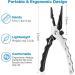 Bronze Times Aluminum Fishing Pliers | Saltwater Split Ring Pliers and Hook Remover | Stainless Steel Line Cutters | Fishing Multitool with Sheath and Lanyard in Black - Buy Online on GoSupps.com