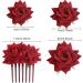 SUNTRADE 4 Pieces Women Rose Hairpin Bridal Rose Brooch Hair Clip Wedding Floral Clips for Woman Girl Party Wedding (Wine Red) - Buy Online on GoSupps.com