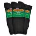 Extra Wide Men's and Women's Up to 6E Unisex Medical Mid Calf Crew 3PK Antimicrobial Made in USA! 6-11 Black