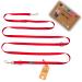 Kuri Pai 3m dog leash for small dogs comfortable and comfortable Kleine leash rehabilitation leash double linen sustainable from bamboo |S (1.5cm wide) - red S (280cm x 1.5cm) - (small dogs) red
