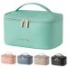 Portable Makeup Bag Travel Cosmetic Bags Small Cosmetics Make up Bag for Women Girls Zipper Pouch Case Organizer Waterproof Cute (Tiffany Blueish Green) Light Green