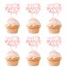 Keaziu 24 Pack Happy Mother's Day Cupcake Toppers Best Mom Ever Cupcake Picks Cake Decoration Party Supplies for Mother's Day Party Cupake Decorations Pink 1