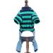 Ranphy Striped Pet Jumpsuit for Small Dogs - Cute Summer Pajamas for Chihuahuas & Yorkies - Cotton Denim Jacket in Blue & Green - XS (Chest: 30cm Back: 20cm) - International Shipping Available - Buy Online on GoSupps.com