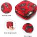 Bohemian Feather Period Bag | Sanitary Napkin Storage & Travel Makeup Pouch | Red Background Color - Buy Online on GoSupps.com