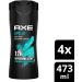 AXE Apollo Dual Action Men's Body Wash for Long Lasting Freshness Sage & Cedarwood Mositurizing Shower Gel with 100% Plant-based Prebiotics 473mL (Pack of 4) Apollo 473 ml (Pack of 4) - Buy Online on GoSupps.com