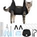Ferraycle 14 in 1 Pet Dog Cat Grooming Hammock Harness for Nail Trimming Large Size Dog Grooming Sling Cat Hammock Restraint Bag for Clipping Nail Pet Grooming with Nail Clippers, Nail File, Comb Blue, Black