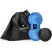 Navaris Peanut Duo Ball & Massage Ball Set - 1x Fascia Ball & 1x DuoBall for Neck Shoulder & Back Relief - Blue with Carry Bag - International Shipping Available - Buy Online on GoSupps.com
